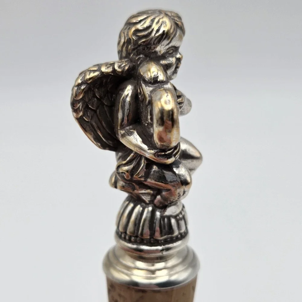 Brighton Silver Tone Cupid Wine Cork Stopper